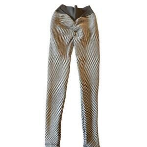 💙 Sz Sm SEASUM 💙 Gray White Honeycomb💙 Butt-Scrunch Leggings💙